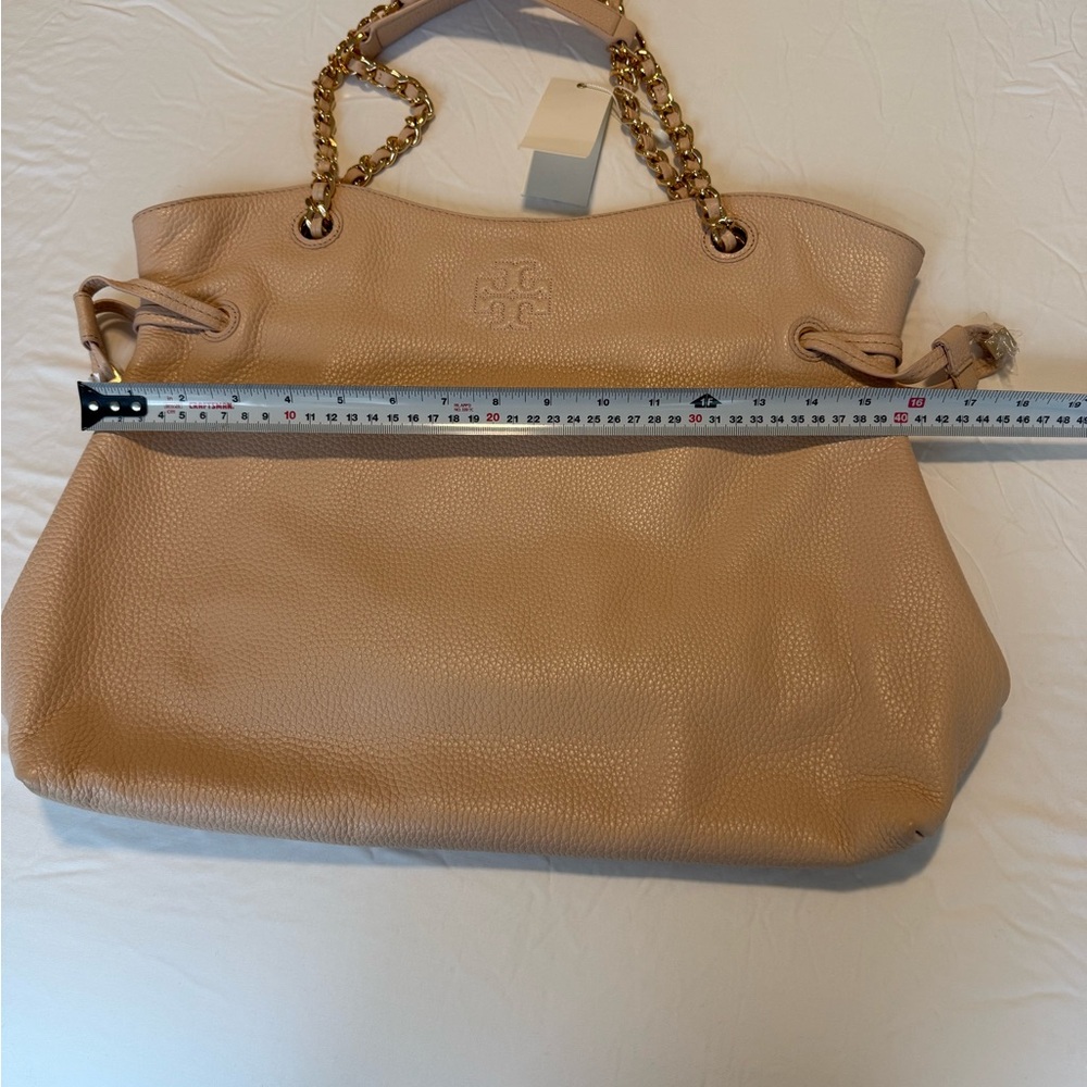 Tory Burch Blush Leather Shoulder Bag with Chain Straps - Picture 7 of 7